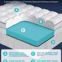 Dual Layer 4 Inch Memory Foam Mattress Topper Queen Size, 2" Cooling Gel Memory Foam & 2" Pillow Top Bed Topper, CertiPUR-US Mattress Cover for Pressure Relief, 21" Deep Pocket, White