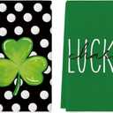 Artoid Mode Polka Dot Shamrock St. Patrick's Day Kitchen Towels Dish Towels, 18x26 Inch Seasonal Farmhouse Spring Decoration Hand Towels Set of 2