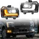 LED Fog Light with DRL for 2024 2025 Ford F150, OEM Style Amber Turn Signal White Daytime Running Light Fog Lamp for Ford F-150 Lariat/King Ranch/Platinum 2024-2025 Accessories, 2PCS