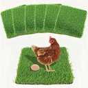 Washable Nesting Pads for Chicken Coop - 6 Pack 12"x12"x1.2" Chicken Laying Box Pads - Durable, Soft, Thick Artificial Grass Turf Mats for Nesting Boxes, Indoor/Outdoor Synthetic Bedding