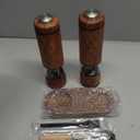 Electric Salt and Pepper Grinder Set, Automatic Salt and Pepper Grinder Set with Wood Base, Adjustable Coarseness, LED Light, One Handed Operation Electric Salt and Pepper Shakers(Wood Grain)