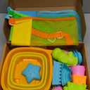 Dreamon Beach Toys for Kids 3-10, Collapsible Sand Toys Include 3 Pack Foldable Buckets, 24 PCS Beach Mold and Shovels Molds, Travel Sandbox Beach Toys for Kids Toddler with Mesh Bag