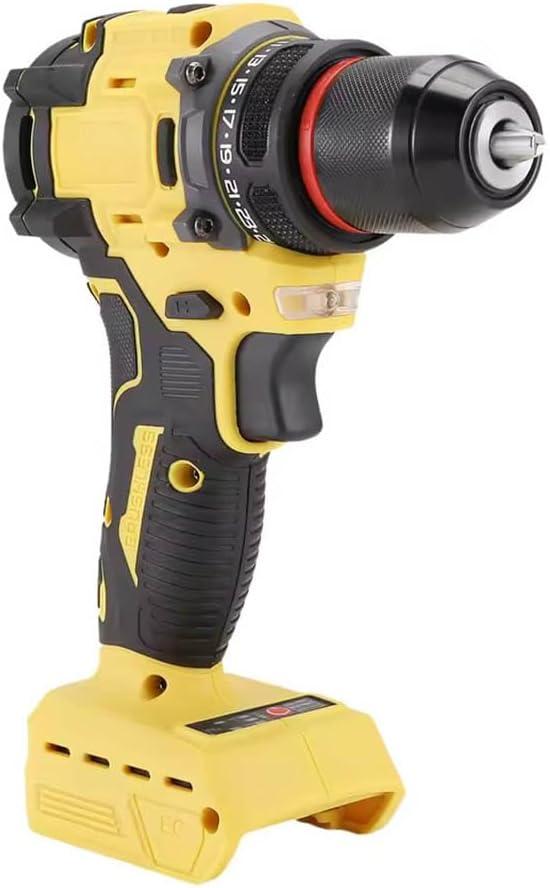 Brushless Drill Driver Compatible for Dewalt 20V Battery (No Battery), Cordless 2 Speed (0-450/1800RPM), 25+1 Torque, 3/8" Keyless Chuck for Home Repair
