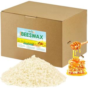 FROKO White Natural Beeswax Pellets 10LB, Organic Beeswax, Beeswax for Candle Making, Body, Skin Care DIY, Lip Balm, Soap and Lotion Making Supplies