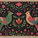17 x 30 Inch Coir Coco Door Mat with Anti-Slip TPR Backing Colorful Floral Bird William Morris Inspired Design Vintage Coconut Fiber Outdoor Welcome Mat for Front Door Entryway