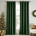 MIULEE Christmas Velvet Curtains Emerald Green Elegant Grommet Thermal Insulated Soundproof Room Darkening Black Out Curtains/Drapes for Classical Living Room Bedroom Decor 52 x 108 Inch Set of 1