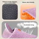 Women's Men's Fuzzy Fur Slippers Casual House Shoes Non Slip Barefoot Slipper Socks Warm Closed Back Indoor Outdoor Shoes (Pink)