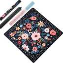 Mahjong Mat & Mah Jongg Mat for Table - Waterproof & Silent, 3mm Thick Non-Slip Game Pad with Unique Designs, Carry Bag & Gift Tube - Premium Mahjongg Accessories（31.5" x 31.5",Black)
