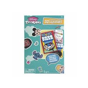 Disney Doorables 32ct Scratch To Reveal Valentines Day Cards W/ Seal Stickers, Pack Of 10
