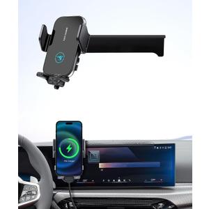Wireless Charger Car Phone Holder for BMW 3 Series 2023-2026, 14.9" Screen | 4 Series 2024-2026,2 Series 2025-2026,i4 2022-2026, Auto Clamp Cell Phone Mount Clip Accessories 15W Qi Fast Charging Stand