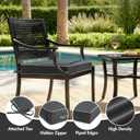 MIULEE Dark Grey Outdoor Chair Cushions Set of 2, 19x19x3 Inch Waterproof Patio Seat Cushions for Outdoor Furniture Couch Sofa, 3 Year Color Fastness High Density Foam with Adjustable Ties