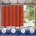 PureFit Outdoor Curtains for Patio Waterproof Weatherproof, UV Resistant Outside Curtains for Gazebo, Front Porch, Pergola, Sun Blocking Privacy Curtain, 100W x 120L inch, 1 Panel, Red Clay