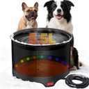 5.5L Heated Water Bowl, 1.45Gal Large Heated Dog Bowls for Outside, Outdoor Winter Waterproof Heat Pet Water Bowl with Chew Resistant Power Cord & LED Neon for Dog/Cat/Chicken/Duck/Rabbit