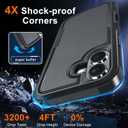 RMOCR Case for iPhone 17 Phone Cover with Screen Protector,Military Grade Heavy Duty Shockproof PhoneCase with Wrist Lanyard Strap,2025 Black Matte