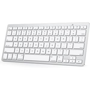 OMOTON Bluetooth Keyboard Compatible with Mac, Compact Wireless Keyboard Compatible with MacBook Pro/Air, iMac, Mac mini/Pro Laptop and PC (Silver)