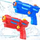Water Guns for Kids, 2 Pack Leakproof Small Squirt Guns, Summer Outdoor Water Blaster Toys for Boys Girls Toddlers, Perfect for Pool Beach Yard Swimming Party Favors (Red-Blue)