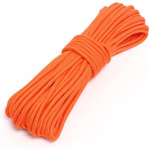 Nylon Rope, 1/3 inch 50FT Nylon Poly Rope Utility Cord Strong Polyester for Camping, Hiking, Clothesline, Tie, Flag Pole, Marine, Swing Outdoor & Indoor (8mm, Orange)