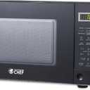 COMMERCIAL CHEF 0.7 Cubic Foot Microwave with 10 Power Levels, Small Microwave with Pull Handle, 700W Countertop Microwave up to 99 Minute Timer and Digital Display, Black