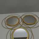 Cityelf 3 Set 13 inch Gold Circle Mirrors Wall Decor Iron Frame Wire Mirror Metal Circular Mirror Home Decor Hanging Mirrors for Room/Bedroom/Bathroom/Entryway