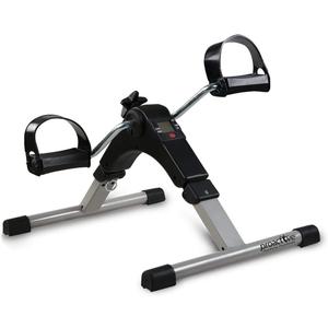 Portable Folding Digital Pedal Exerciser with LCD Screen Display, Adjustable Resistance Under Desk Mini Bike, Compact Arm & Leg Peddler Machine Tracks Calories Burned, Time and Reps, Gray, (740-744)