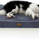 COZY KISS Orthopedic Dog Bed for Extra Large Dogs up to 140 lbs - Removable Washable Cover with Waterproof Lining, Cotton-Polyester Blend Boat-Shaped Lounger Mattress, XL(51x36x8in), Blue