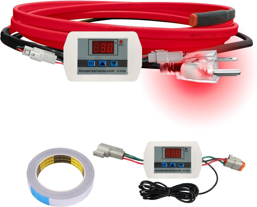 OEBLD Heat Tape for Water Pipes 3FT, Replaceable Smart Thermostat for Pipe Freeze Protection, Self-Regulating Roof Deicing Cable for Metal and Plastic Home Pipes, 110-120V