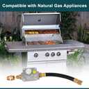 GASPRO 710-003 Natural Gas Pressure Regulator, 1/2 PSIG Inlet Pressure & 4" W.C. Outlet Pressure, for Grill, Fire Pit, Stove and More, 1/2" Male Flare x 3/8" Female Flare Adapter Included