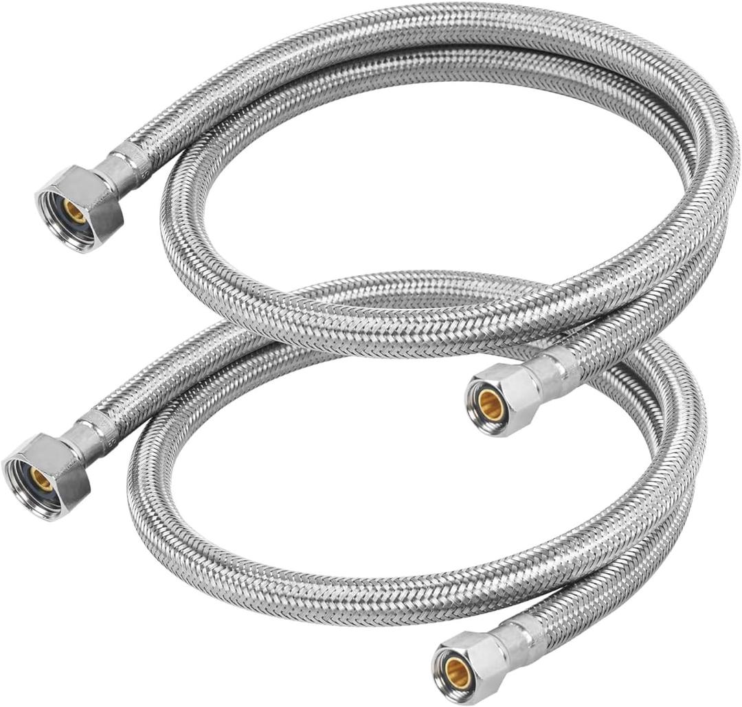 36" Faucet Supply Line, 3/8 inch Comp x 1/2 inch FIP Faucet Connector, Braided Stainless Steel Faucet Hose for Bathroom Sink and Kitchen, Leak-Resistant cUPC Certified Water Supply Line, 2 Pack