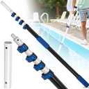 getlstub 16FT Telescopic Pool Pole, Heavy Duty Aluminum Extension Pole 4-16 FT for Above Ground & Inground Pools, Fits Skimmer, Net, Brush & Vacuum Heads