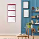 2 x 2026 Wall Calendar - 3 Month Calendar 2026 Vertical, Jan 2026 - Dec 2026, 3 Month Wall Calendar 2026, 11 x 26 In Open, 2026 Calendar with Large Print, Holidays, Thick Paper, Priorities Notes, Red