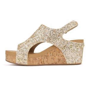 PARTY Women's Wedge Sandals With Buckle Ankle Strap for Dressy Summer, Size 7