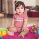 Unordinary Toddler little sister newborn outfit baby coming home bodysuit girl announcement reveal outfits girls heart