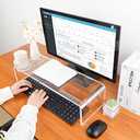 Anti-Cat keyboard cover, laptop keyboard covers cat proof, clear keyboard protector, PC Desk Stand for Keyboard Storage acrylic Monitor Stand Riser and Laptop Stand Riser (20"/7.1"/4.8")