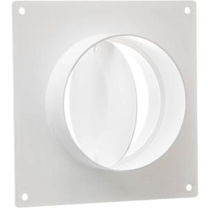 Duct Connector Flange with Backdraft Damper Plastic Round Vent Pipe Adapter Wall Plate HVAC Exhaust & Intake Coupling for Ventilation and Cooling Systems (6 inch)