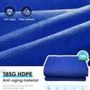Quictent Sun Shade Sail for Patio w/Hardware Kit 185GSM 20x20ft Blue