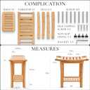 Teak shower bench with Storage Shelf, Shower Stool for Inside Shower, Waterproof Shower Bench Seat, Shower Chair for Inside Shower, Wood Bench, Bathroom Bench (Natural Wood) (Bamboo Wood), 19 Inches X 9.85 Inches X 18 Inches