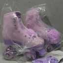 Women's and Girl's Classic Roller Skates with Light up Wheels and Love Heart Pattern, High-top PU Leather Rollerskates (Youth's 3)