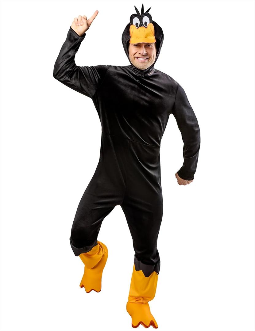 Rubies Unisex Adult Unisex Adult Looney Tunes Daffy Duck Costume Jumpsuit and Headpiece (Large, As Shown)