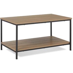 Amazon Basics Rectangular Coffee Table with Bottom Shelf, Living Room Center Table, Wooden, 19.9" D x 31.5" W x 16.5" H
