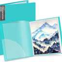 Dunwell 11x14 Art Portfolio Folder (Aqua), Presentation Binder with 24 Pockets, Large 11 x 14 Portfolio Binder, Acid-Free Poly Cover and Sleeves