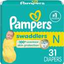 Pampers Baby Diapers - Swaddlers - Size 0, 31 Count, Ultra Absorbent Disposable Newborn Diaper