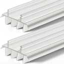 Pushglossy 2 Pcs 32" Inch Replacement Door Bottom with Vinyl Fins 1 3/4" Wide Threshold Seal Bottom of Door Weatherstrip Kerf Weather Stripping for 7/8" Between Barbs(White)