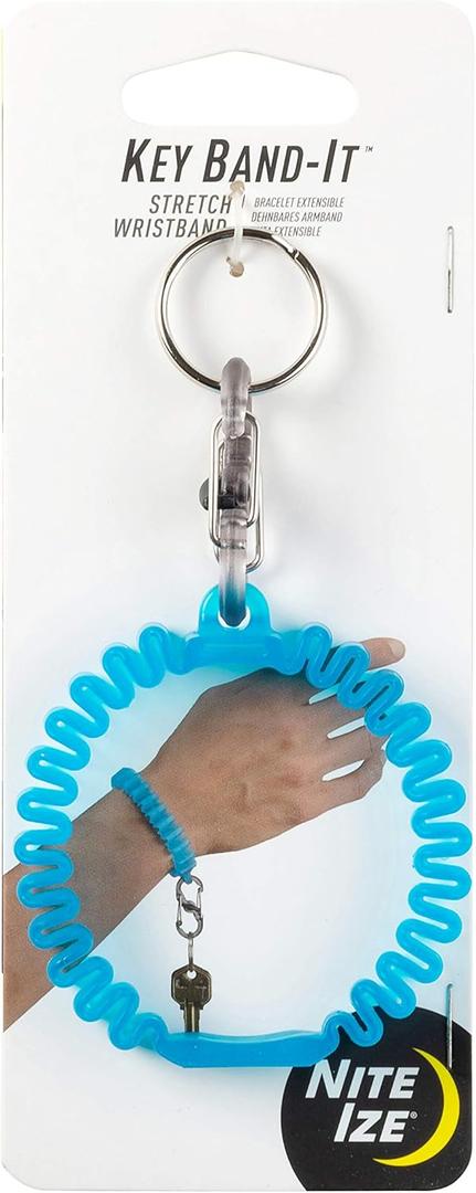Nite Ize KWB-03-R6 Key Band-It, Stretch Wristband Key Chain With S-Biner Clip, Blue