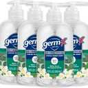 Germ-X Antibacterial Hand Soap, 12 Oz (Pack 4), Moisturizing Liquid Hand Wash for Kitchen or Bathroom, pH Balanced & Dermatologist Tested, White Tea & Eucalyptus Scent, Pump Bottle, BBD: 03/27/2027