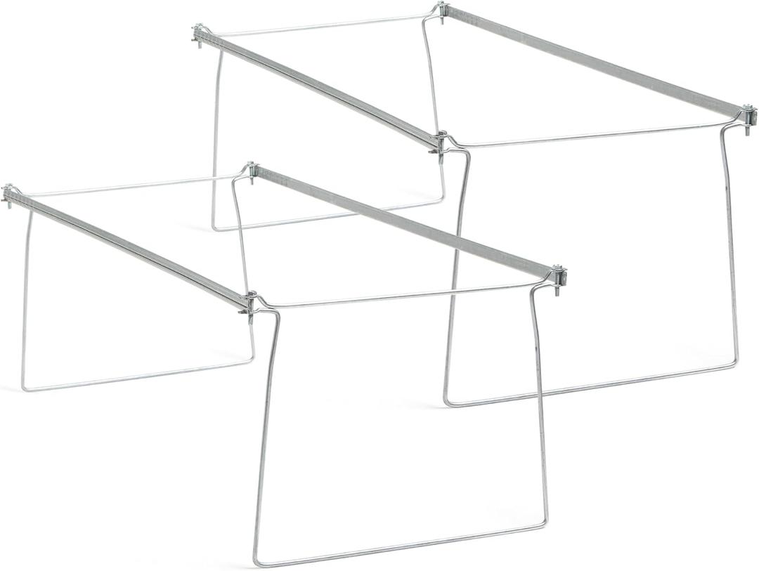 Smead Frames, Hanging File, Heavy Duty Steel Letter Size, Adjustable 23"-27" Rails, 2-Pack Gray, Converts Drawers to Hanging Folder Storage, for Office Home Classroom Organization