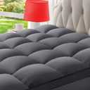 Twin Mattress Topper Extra Thick Pillowtop Cooling Plush Mattress Pad Cover Protector with 8-21 Inch Deep Pocket 3D Snow Down Alternative Fill Grey (Gray)