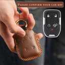 for Chevy Key Fob Cover Compatible with Silverado 1500 2500HD 3500HD Suburban Sonic GMC Canyon Sierra 1500 2500 HD 3500 HD 5 Button Smart Leather Car Key Case Shell Chain Accessories/Brown