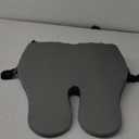 Lumbar Support Pillow for Office Chair - Memory Foam Back Cushion for Chair, Car, Couch - Lumbar Pillow Promotes Better Posture, Back Pain Relief with Adjustable Strap & Non-Slip (Standard, Gray-gel)