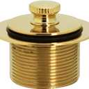 Westbrass 597244-01 White 1-1/2" Tubular Pull & Drain Bath Waste Drain Kit with 2-Hole Overflow Faceplate, Polished Brass