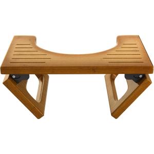 AmazerBath 7 Inches Bamboo Toilet Stool Squat for Adult, Foldable Squatting Potty Stool for Bathroom, 0.79" Thickness Poop Stool with Non-Slip Strip, No Assembly Required, Dark Wood Color